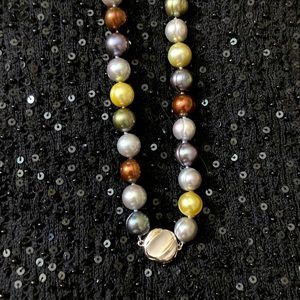 Pearl Strand Necklace,Faux,Multi colors Special clasp to be worn either way.